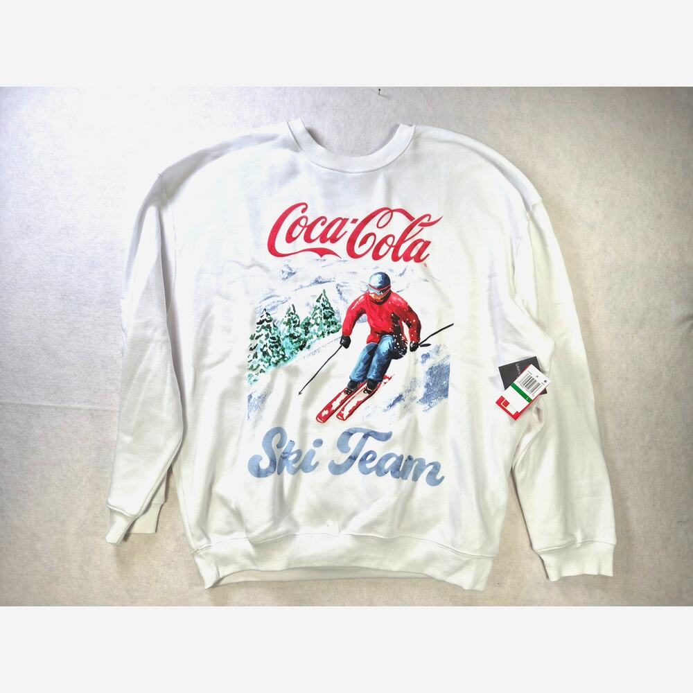 Oversized Sweatshirt Crewneck Ski Winter sz L #2183